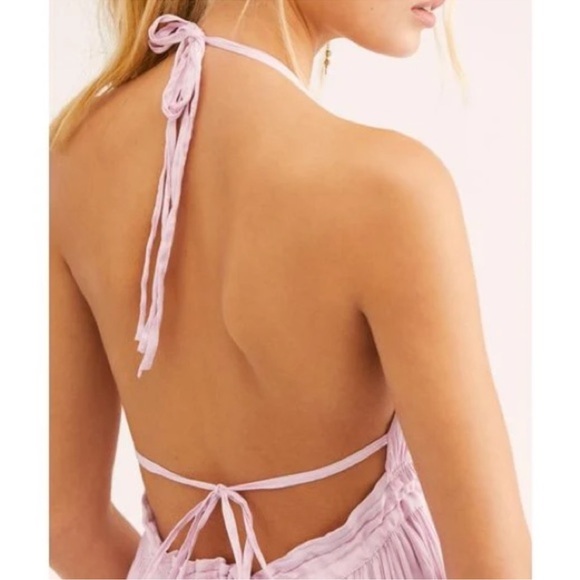 Free People 100 Degrees of Sunshie Mini Dress Size Small Pink Dainty Feminine - Picture 2 of 7